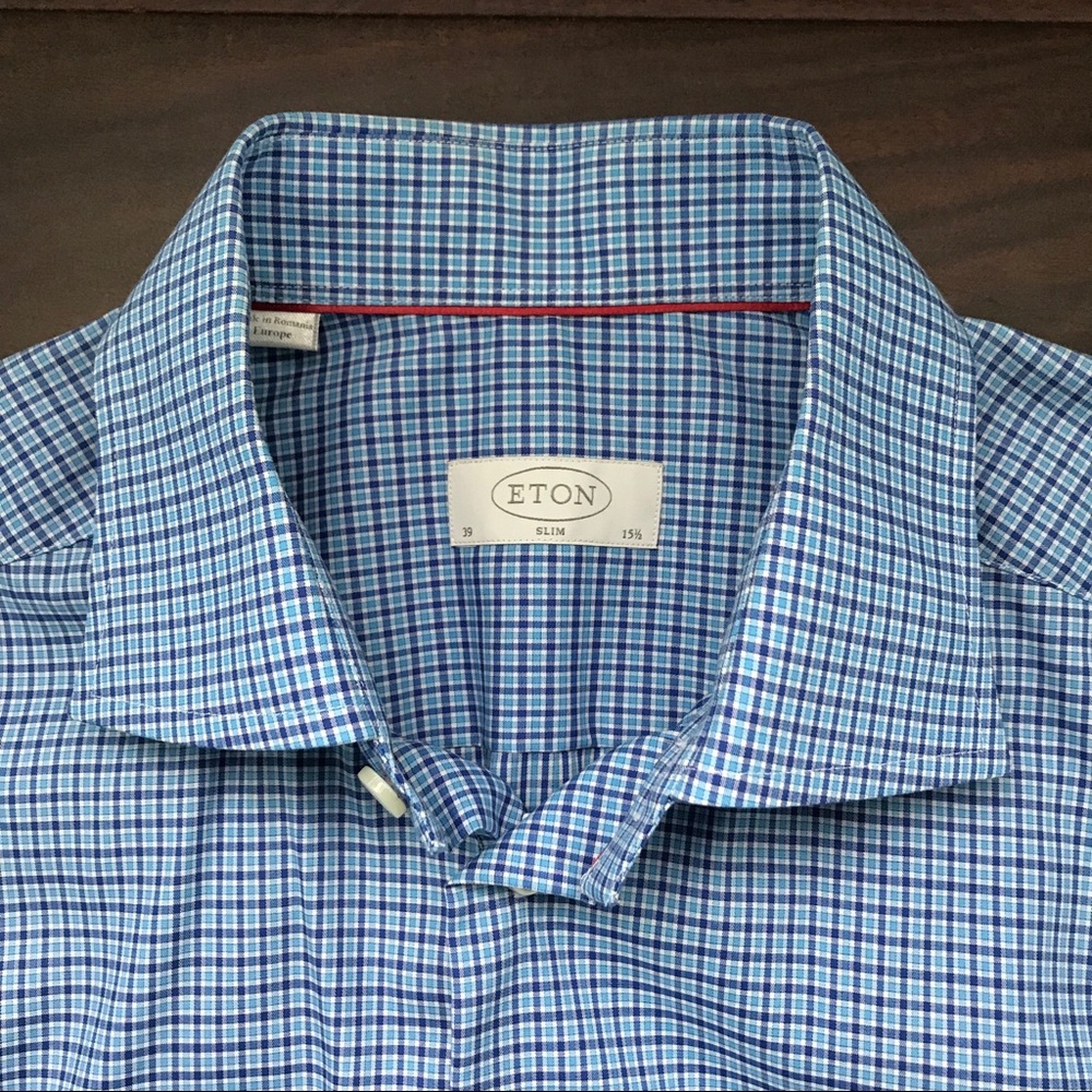 Eton Blue check Slim Fit Shirt
